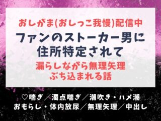 おしがま(おしっこ我慢)配信中にファンのストーカー男に住所特定されて、漏らしながら無理矢理ぶち込まれる話