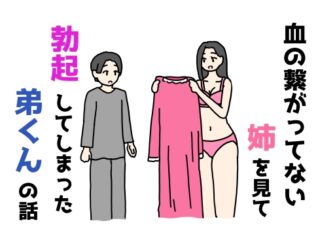 血の繋がってない姉を見て勃起してしまった弟くんの話